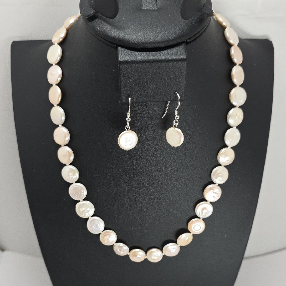 Classic Cream Pearl Necklace and Earring Set